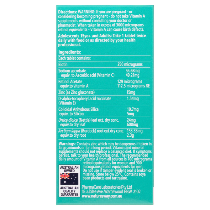 Nature's Way Activ Solutions Skin Clear 60 Tablets