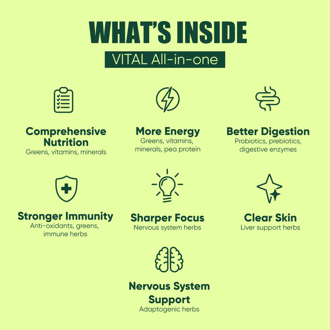 Vital All-In-One Daily Health Supplement 300GM - Lemon and Ginger