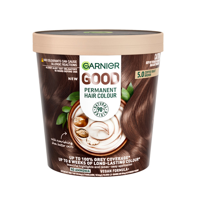 Garnier GOOD Permanent Hair Colour 6.0 Mochaccino Brown Ammonia-Free Natural Formula