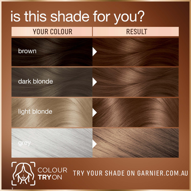 Garnier GOOD Permanent Hair Colour 6.0 Mochaccino Brown Ammonia-Free Natural Formula