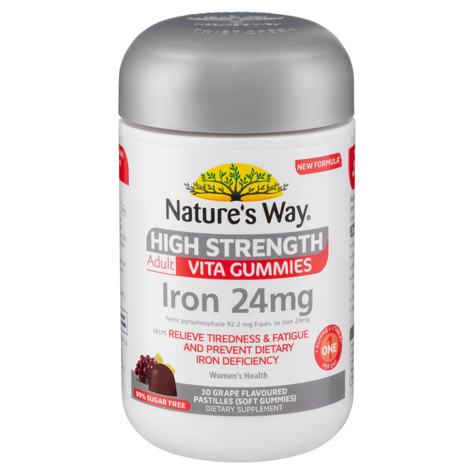 Nature's Way High Strength Adult Vita Gummies Iron 24mg 30