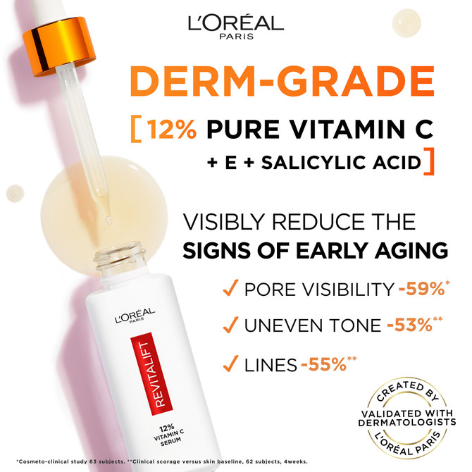 L'Oreal Paris Revitalift 12% Pure Vitamin C Tone-Pore-Line Serum