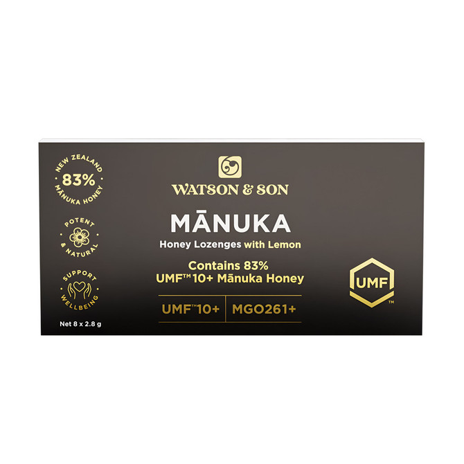 Watson & Son Manuka Honey UMF 10+ MGO 261+ Honey Lemon Lozenges 8