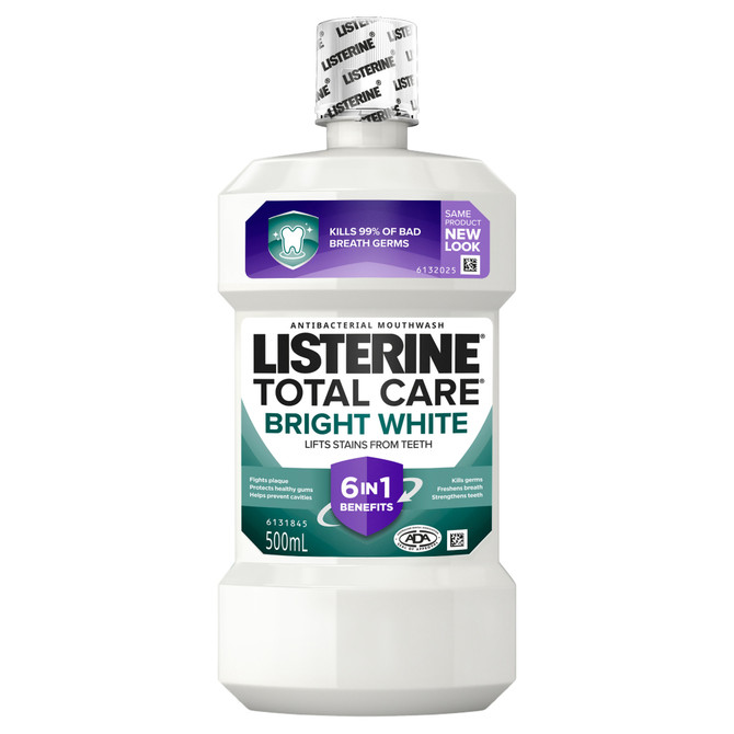 Listerine Total Care Bright White Mouthwash 500mL