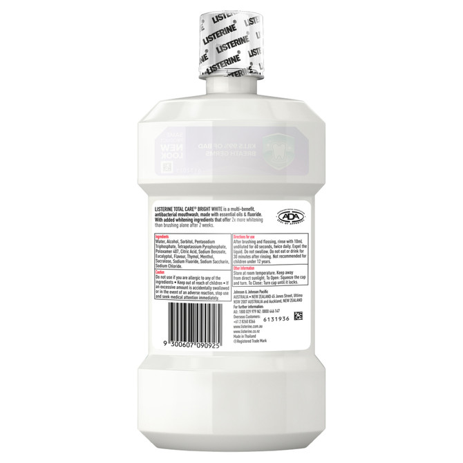 Listerine Total Care Bright White Mouthwash 500mL