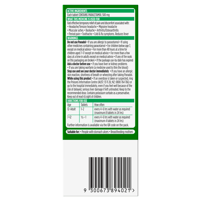 Panadol Tablets 500mg 16 Pack