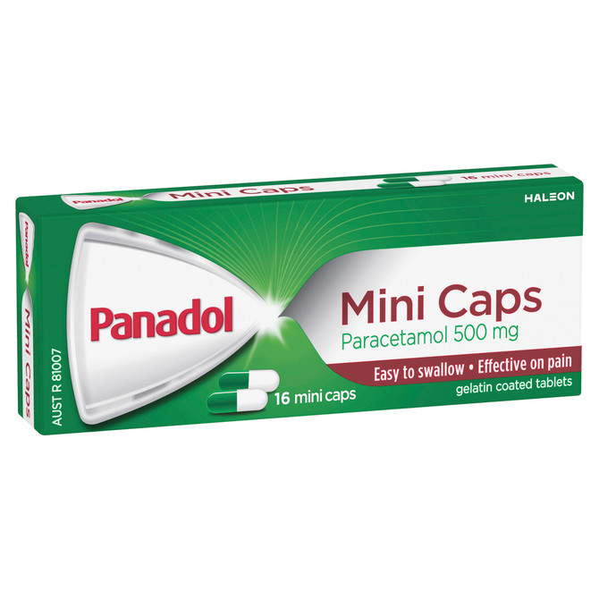 Panadol Mini Caps 500mg 16 Pack