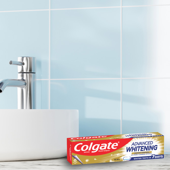 Colgate Advanced Whitening Tartar Control Toothpaste, 200g, with Micro-Cleansing Crystals