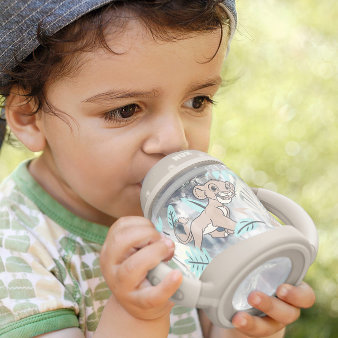 NUK First Choice Learner Bottle Sippy Cup 6-18m 150ml, Temperature Control, Leak-Proof Silicone Spout, Anti-Colic Vent, BPA-Free - Assorted