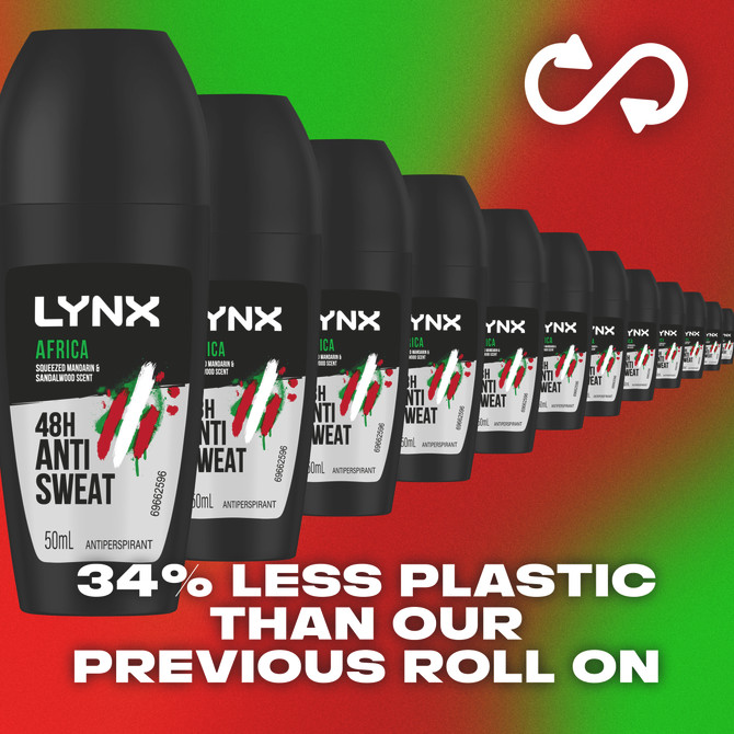 LYNX Men Antiperspirant Roll On Deodorant Africa for up to 48 hours sweat protection 50ml   1