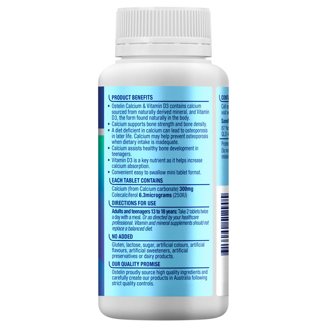 Ostelin Calcium & Vitamin D3 Minis 250 Tablets