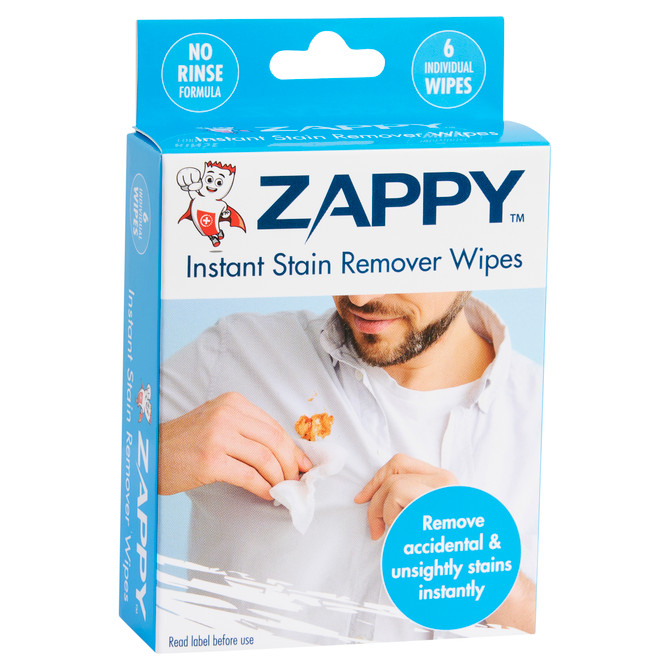 Zappy Instant Stain Remover Wipes 6 Pack