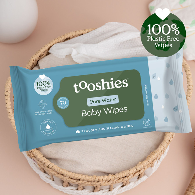 tooshies Eco Wipes Pure Water Baby Wipes 70pk