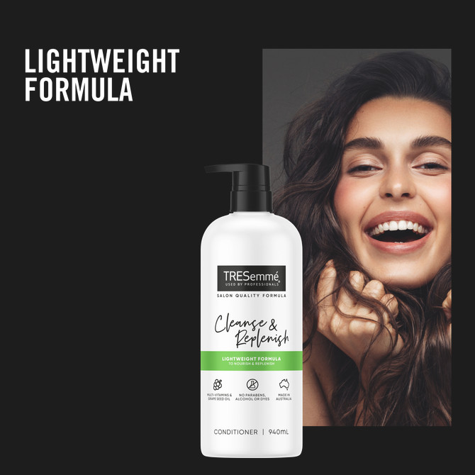 TRESemmé Conditioner nourishes and replenishes oily hair Cleanse & Replenish with multi-vitamins and grape seed oil 940 mL