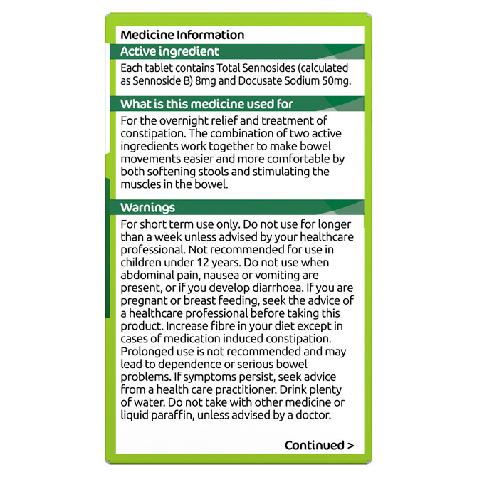 Senokot Dual Action with Softener for Effective Constipation Relief 200 Pack