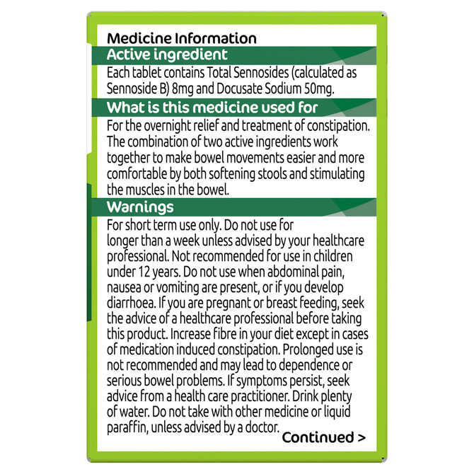 Senokot Dual Action with Softener for Effective Constipation Relief 90 Pack  