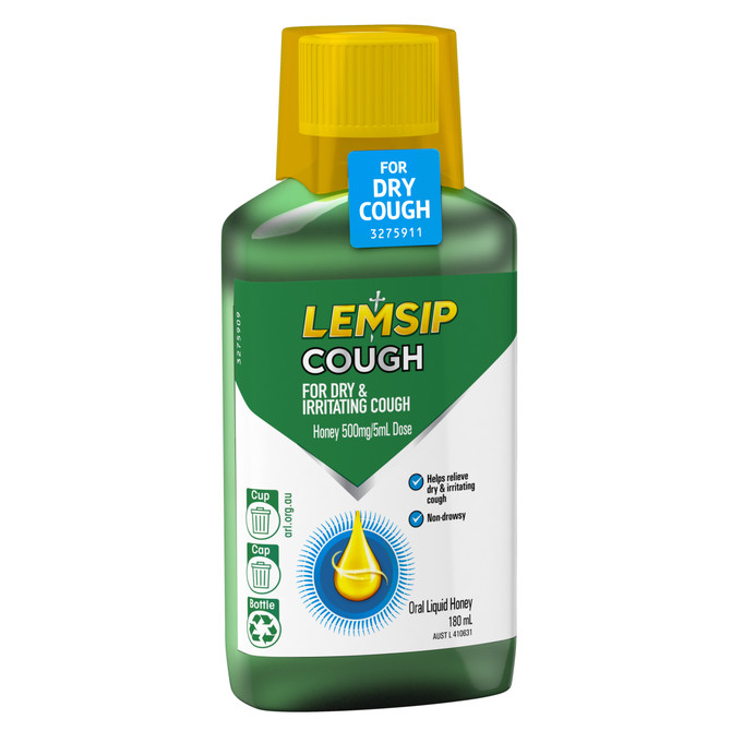 Lemsip Non-Drowsy Dry Cough Liquid Medicine 180ml