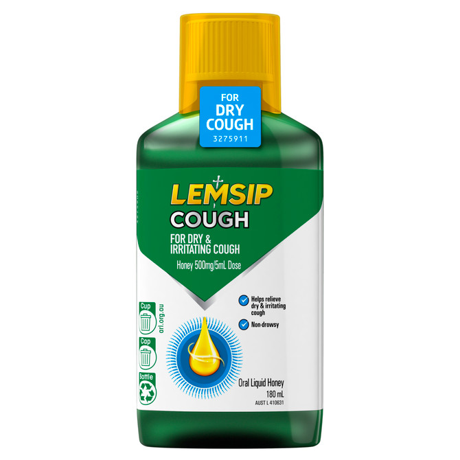 Lemsip Non-Drowsy Dry Cough Liquid Medicine 180ml