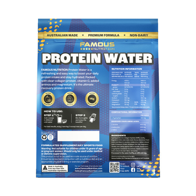 Famous Nutrition Protein Water Orange Mango 300g