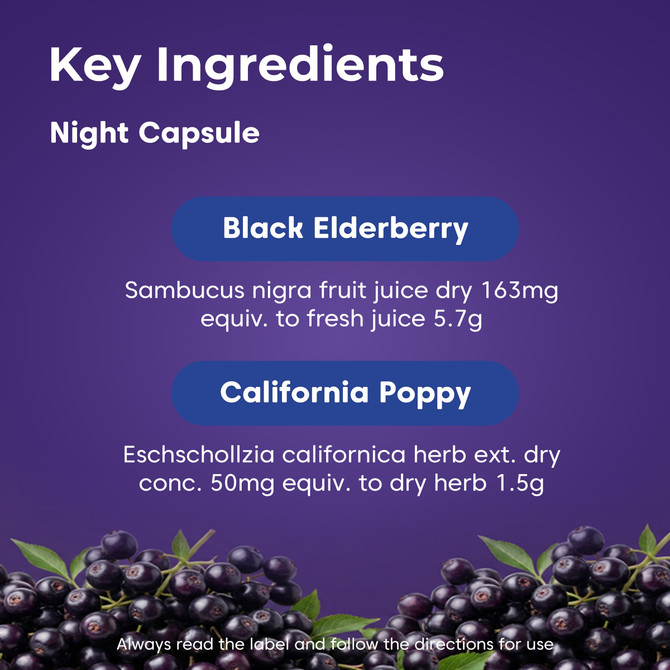 Sambucol Black Elderberry Cold & Flu + Cough Day + Night 24 Capsules