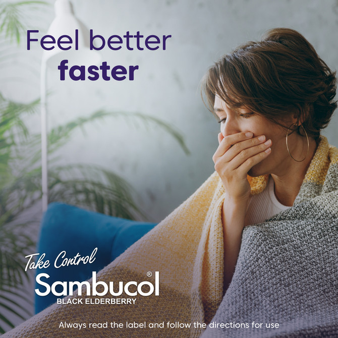 Sambucol Black Elderberry Cold & Flu + Cough Day + Night 24 Capsules