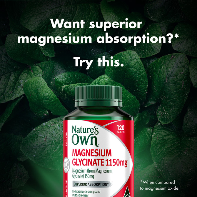Nature's Own Magnesium Glycinate 1150mg 120 Tablets