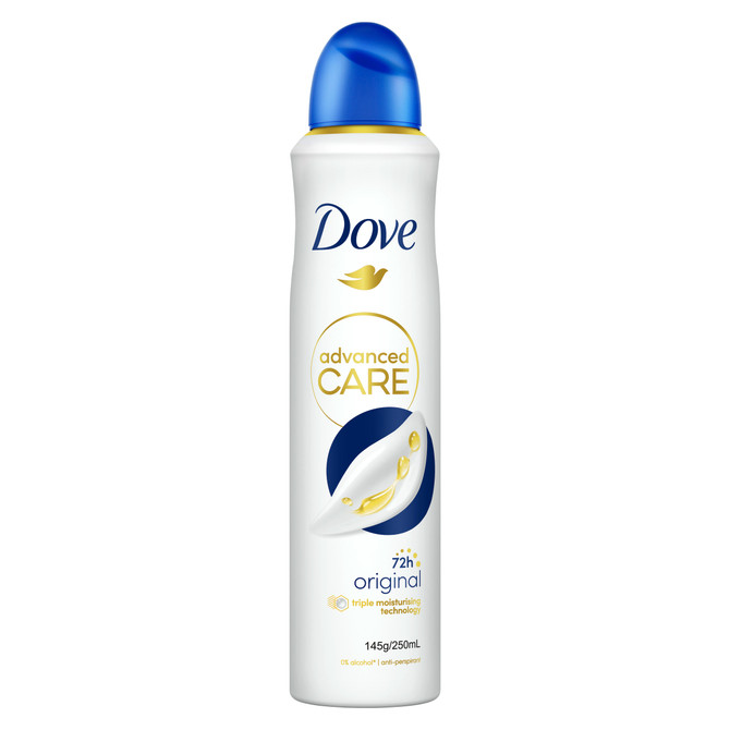 Dove Advanced Care Antiperspirant Deodorant for 72 hours of protection Original aerosol 250 mL
