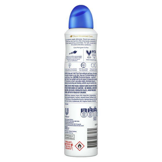 Dove Advanced Care Antiperspirant Deodorant for 72 hours of protection Original aerosol 250 mL