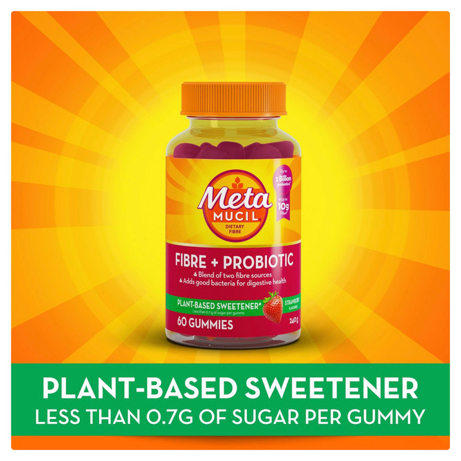 Metamucil Fibre + Probiotic Gummies 60 count for Gut Health