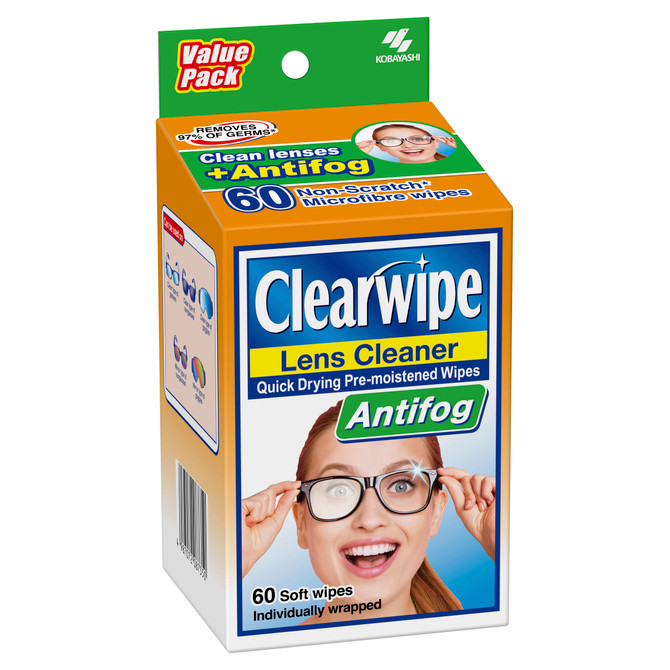 Clearwipe Antifog Lens Cleaner 60 Wipes