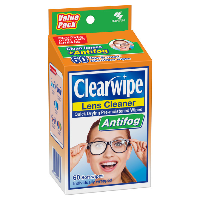 Clearwipe Antifog Lens Cleaner 60 Wipes