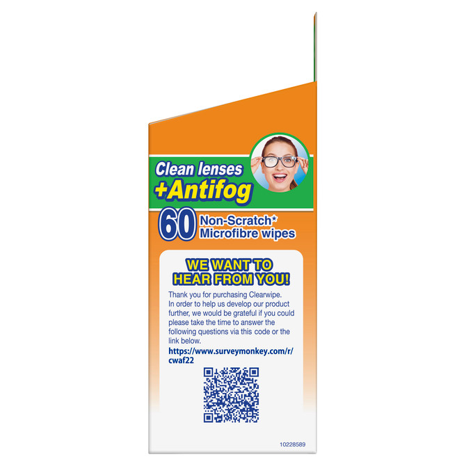 Clearwipe Antifog Lens Cleaner 60 Wipes