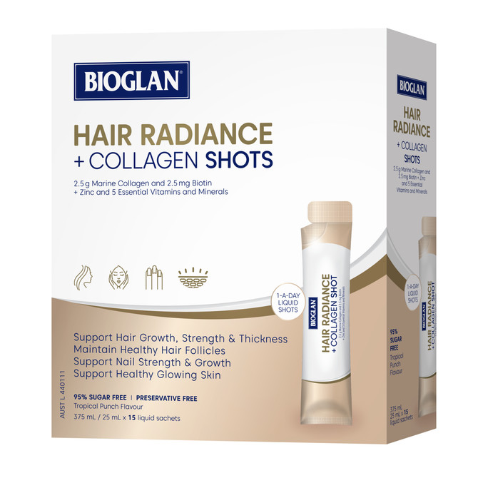 Bioglan Hair Radiance + Collagen Shots 15x25mL