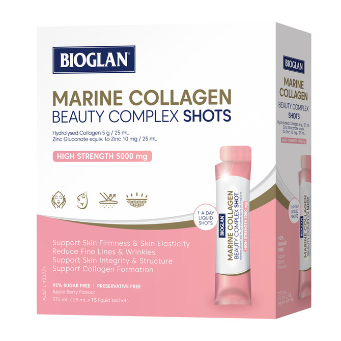 Bioglan Marine Collagen Beauty Complex Shots 15x25ml