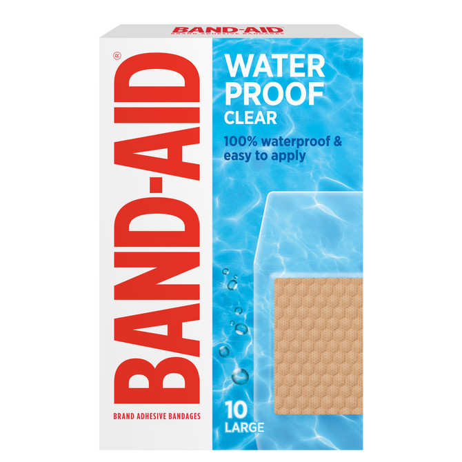 BAND-AID Waterproof Clear Large 10