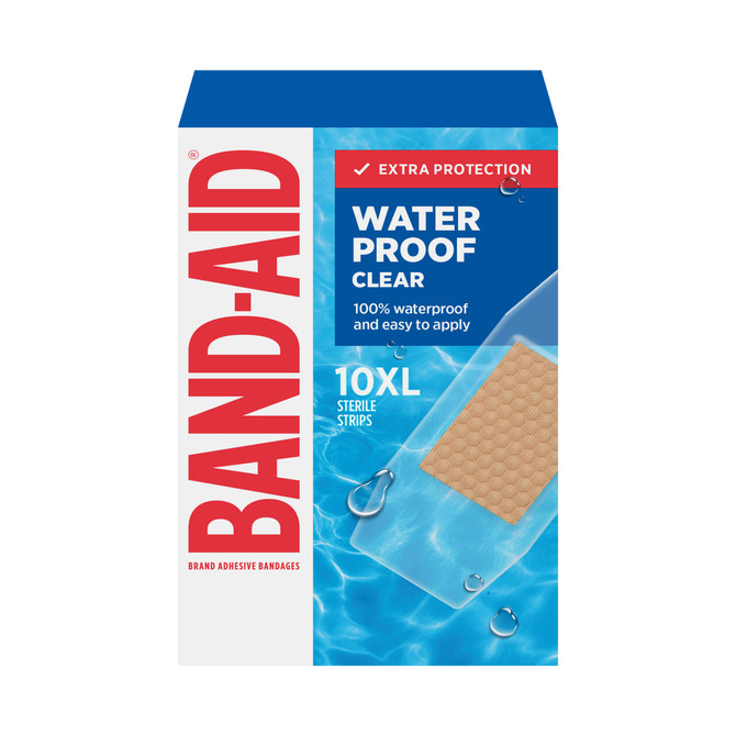 BAND-AID Waterproof Clear Large 10