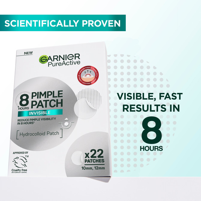 Garnier Pure Active Invisible Pimple Patches 22 Pack, 8-Hour Targeted Blemish Treatment