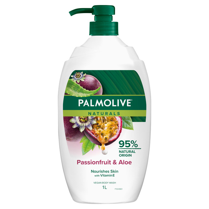 Palmolive Naturals Vegan Body Wash, Passionfruit & Aloe, 1L