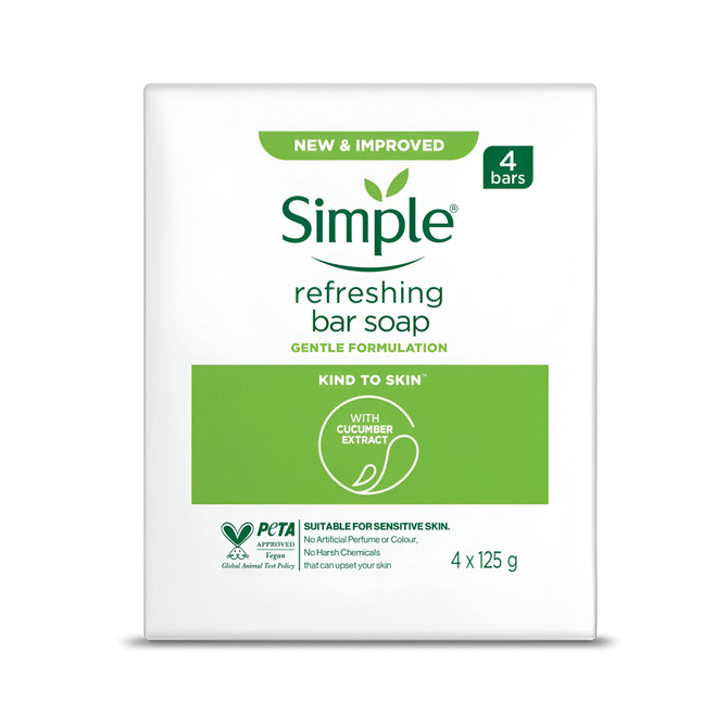 Simple Pure Soap 4x125g Bars Pack