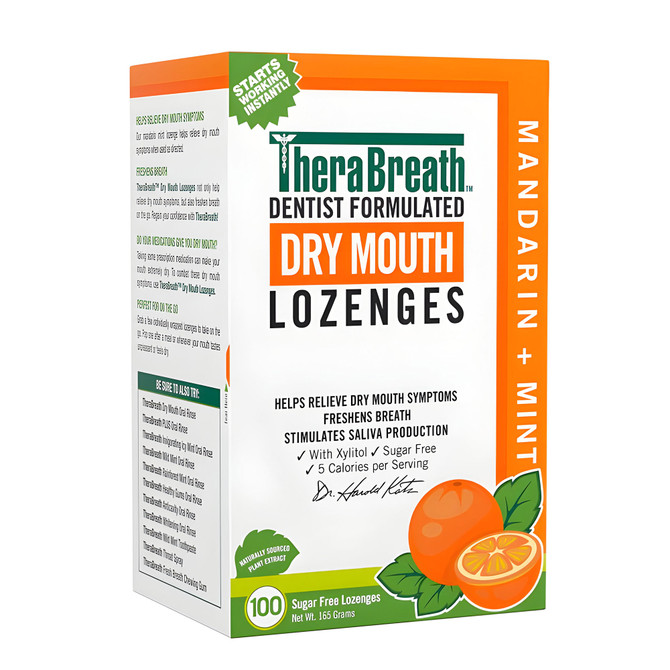TheraBreath Dry Mouth Lozenges Mandarin Mint 100 Pack