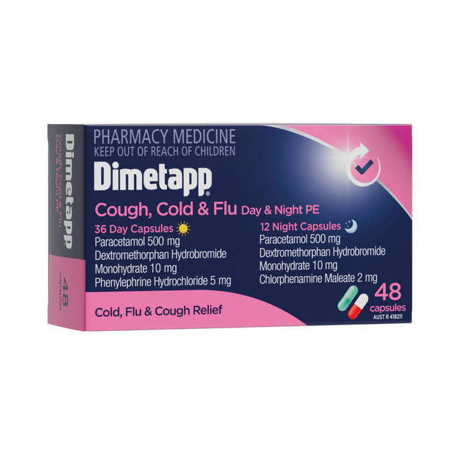 Dimetapp Cough, Cold & Flu Day & Night 48 Capsules