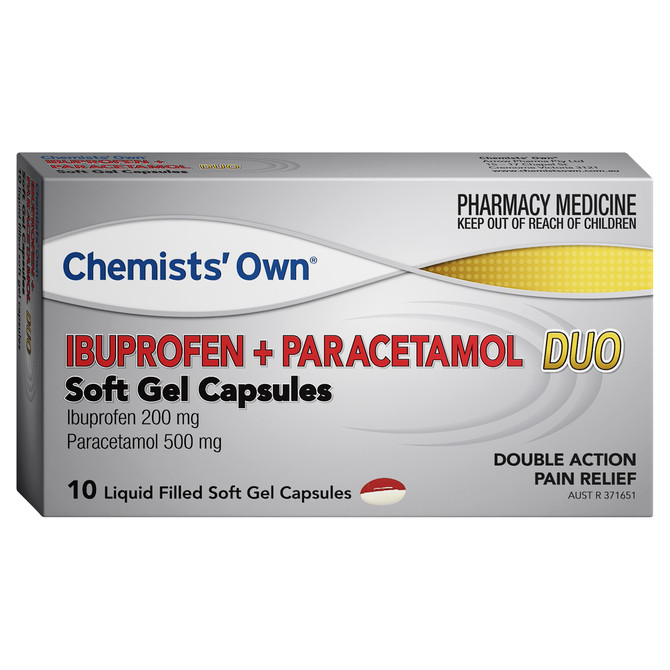 Chemists' Own Ibuprofen + Paracetamol Soft Gel Capsules 10