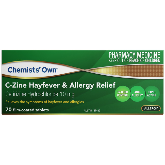 Chemists' Own C-Zine Hayfever & Allergy Relief Tablets 10mg 70           