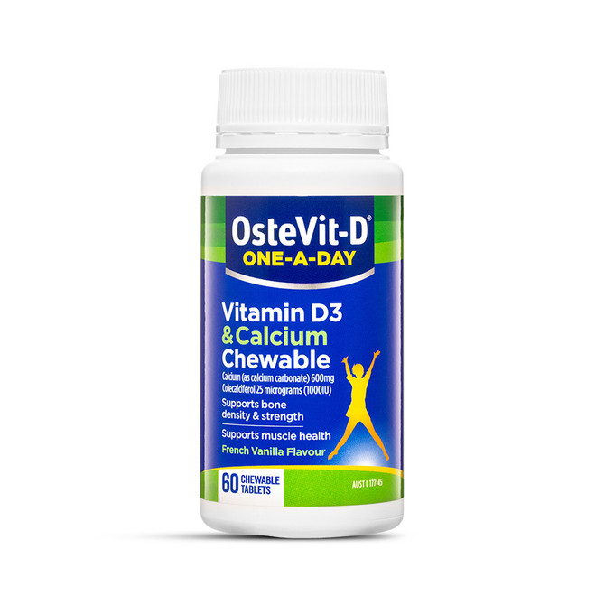 OsteVit-D One-A-Day Vitamin D3 & Calcium Chewable Tablets 60's