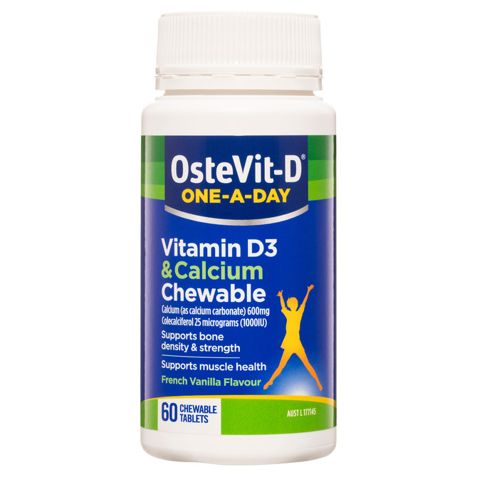 OsteVit-D One-A-Day Vitamin D3 & Calcium Chewable Tablets 60