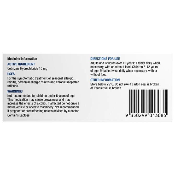 Chemists' Own C-Zine Hayfever & Allergy Relief Tablets 10mg 10           
