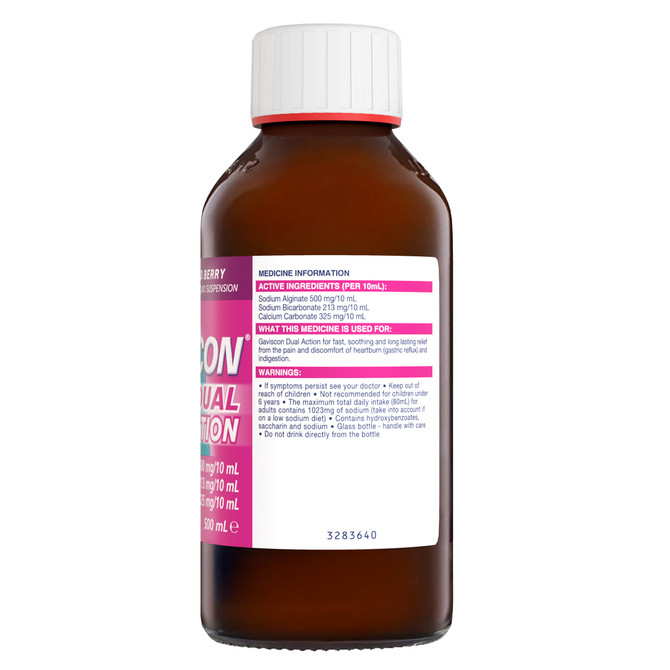 Gaviscon Dual Action Liquid Mixed Berry 500ml