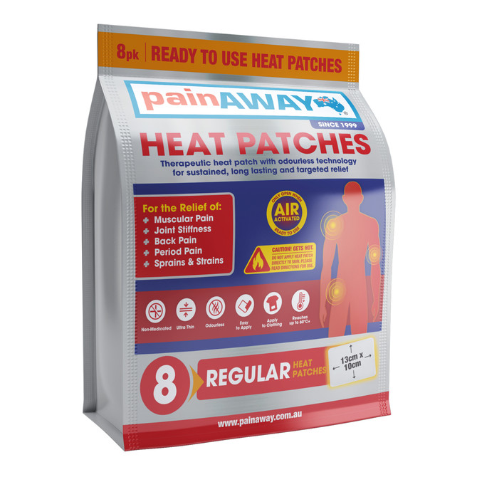 Pain Away Heat Patches Reg x 8 Pack