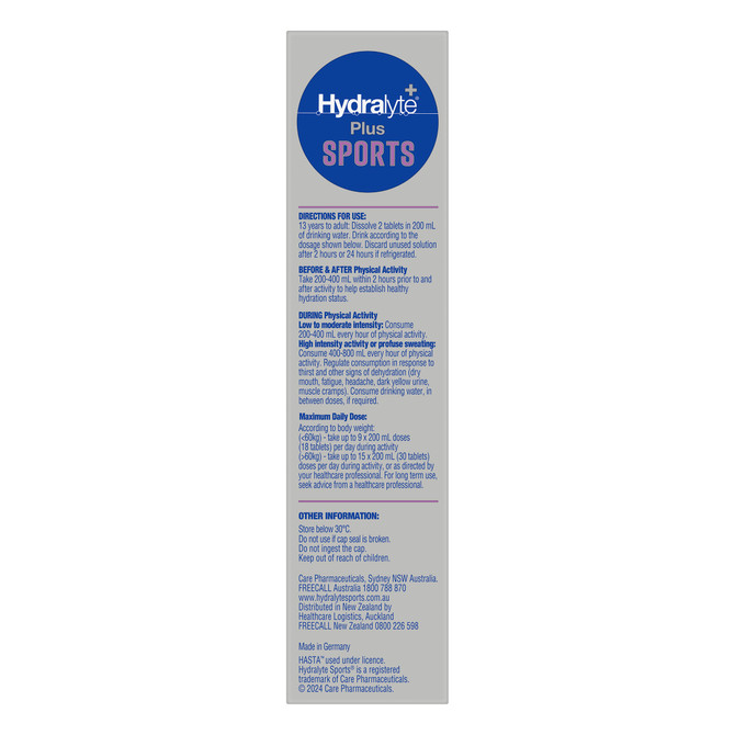 Hydralyte Plus Sports Berry Flavoured 20 Effervescent Tablets