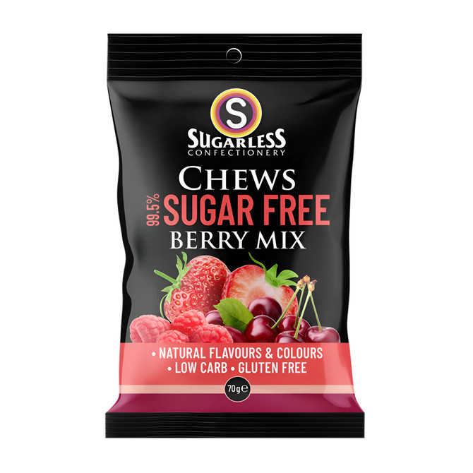 Sugarless Berry Mix Chews 70g
